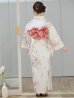 画像17: 牡丹百合花柄浴衣 OBI-siwa-204-wk-6-P / HIMO-900-yn-8-P / HEKO-800-sb-5-W / YA-1073-kn-IV / GETA-02-ok-8-RoseP/ [YMT]