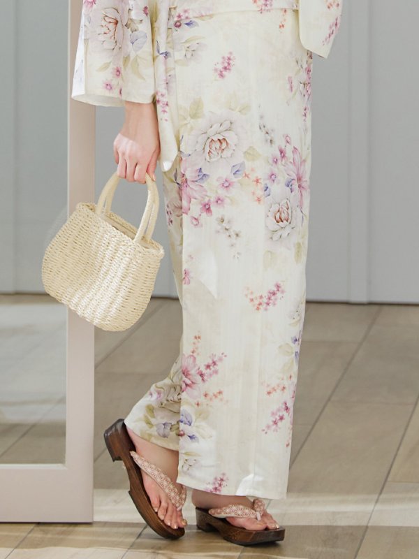 画像19: 【即日発送】牡丹百合花柄浴衣【浴衣３点セット 浴衣/帯/下駄】[YMT]