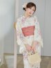 画像3: 牡丹百合花柄浴衣 OBI-siwa-204-wk-6-P / HIMO-900-yn-8-P / HEKO-800-sb-5-W / YA-1073-kn-IV / GETA-02-ok-8-RoseP/ [YMT]