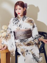 【予約 / 5月上旬発送予定】陽彩向日葵の水彩浴衣 OBI-g-500-kj-12-MOC / HIMO-900-yn-7-MOC / HEKO-800-sb-11-MOC / YA-74-kn-MVPL / GETA-02-ok-4-MOC/ [o/YMT]
