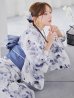 画像2: 水墨ニュアンスフラワー浴衣 OBI-hira-100-ok-4-DusBL / HIMO-900-yn-4-GYxGY / / YA-1001-kj-BL / GETA-01-kj-2-BL/ [YMT] (2)