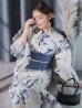 画像8: 水墨画百合柄浴衣 OBI-hira-100-ok-4-DusBL / HIMO-900-yn-5-IV  / HEKO-800-sb-8-DusBL / YA-73-kn-GY / GETA-01-kj-2-BL/ [YMT]