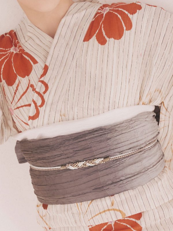 画像16: 【即日発送】ストライプ花柄浴衣【浴衣３点セット 浴衣/帯/下駄】[YMT]