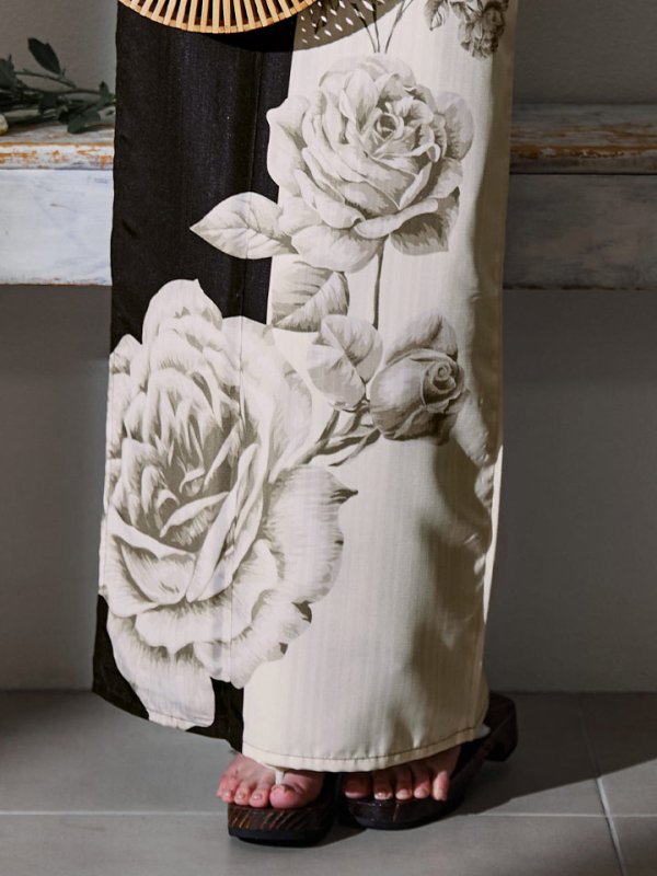 画像16: 【残りわずか！】【即日発送】【Riuコラボ】ツートンカラーローズ浴衣【浴衣３点セット 浴衣/帯/下駄】[YMT]