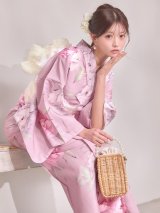 【即日発送】【浴衣】大人スウィート/ピンク地に大柄牡丹浴衣 【浴衣３点セット 浴衣/帯/下駄】[FB02]