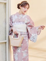 【即日発送】【浴衣】 大人スウィート/ピンク地フラワー浴衣 【浴衣３点セット 浴衣/帯/下駄】 OBI-siwa-200-kj-13-OW / HIMO-903-kj-W / YA-1079-kj-6-W / HEKO-800-sb-5-W / GETA-02-ok-5-P  [YMT]