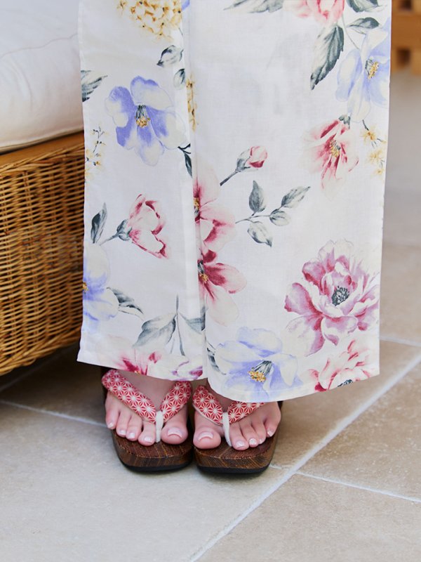 画像14: 【即日発送】【浴衣】白地×ボタニカル牡丹浴衣【浴衣３点セット 浴衣/帯/下駄】[YMT]