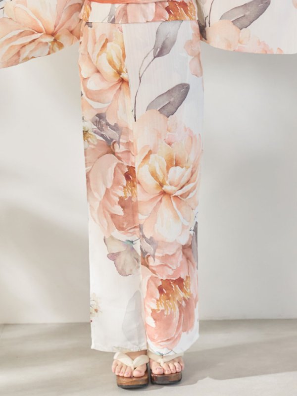 画像15: 【即日発送】アプリコットピンク牡丹浴衣【浴衣３点セット 浴衣/帯/下駄】[OF04/HC03]