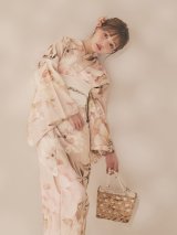 【即日発送！】くすみピンクスウィート浴衣【浴衣３点セット 浴衣/帯/下駄】[OF04/HC03]