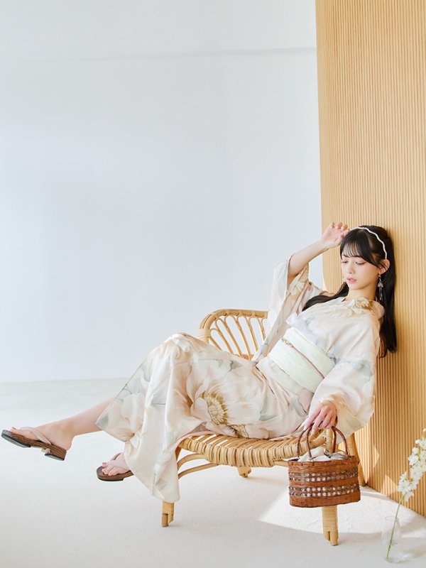 画像11: 【即日発送】クリームイエローピオニー浴衣【浴衣３点セット 浴衣/帯/下駄】[YMT]