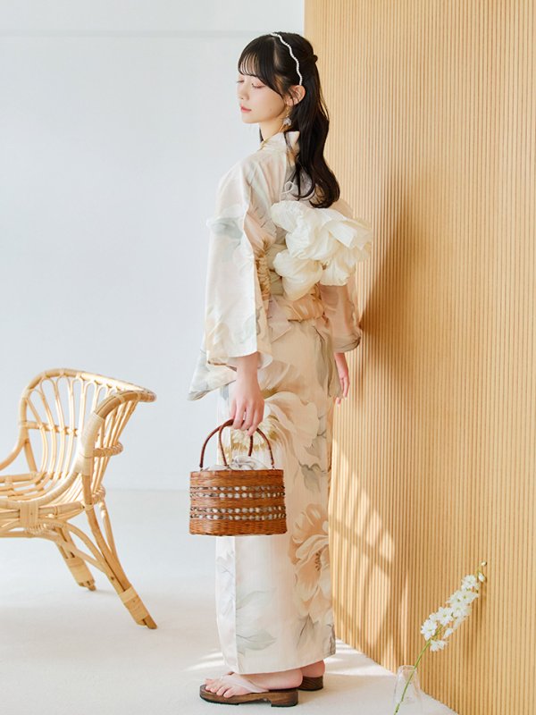 画像15: 【即日発送】クリームイエローピオニー浴衣【浴衣３点セット 浴衣/帯/下駄】[YMT]