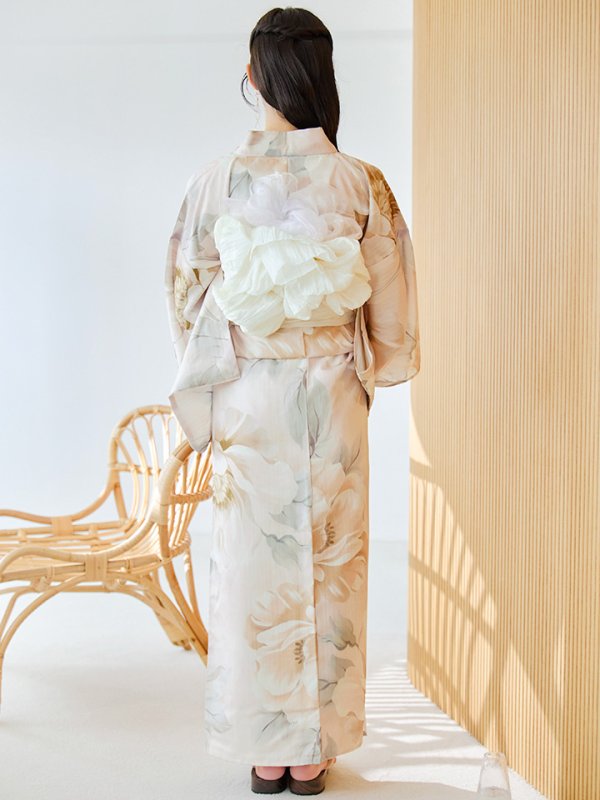 画像16: 【即日発送】クリームイエローピオニー浴衣【浴衣３点セット 浴衣/帯/下駄】[YMT]