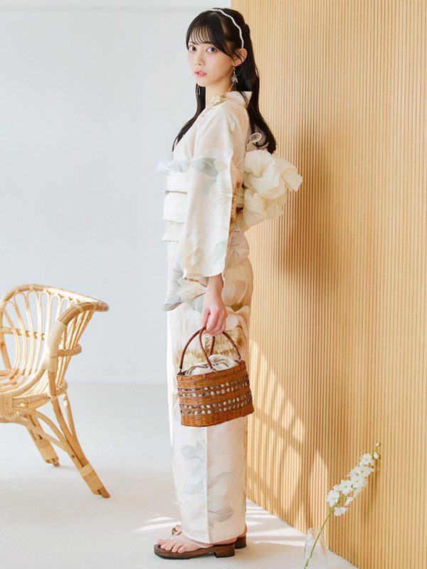 画像3: 【即日発送】クリームイエローピオニー浴衣【浴衣３点セット 浴衣/帯/下駄】[YMT]