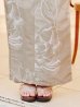 画像17: ニュアンスフラワーベージュ浴衣【浴衣３点セット 浴衣/帯/下駄】OBI-siwa-200-kj-9-BR / HIMO-900-yn-7-MOC / HEKO-800-sb-3-BR / YA-496-kj-W / GETA-01-kj-5-MOC/  [YMT]