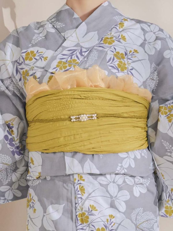 画像23: 【即日発送】グレー×フラワー浴衣【浴衣３点セット 浴衣/帯/下駄】[OF04]