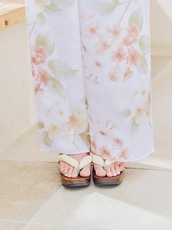 画像16: 【即日発送！】クリームイエロー×オレンジ紫陽花浴衣【浴衣３点セット 浴衣/帯/下駄】[YMT]