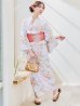 画像4: 【即日発送！】クリームイエロー×オレンジ紫陽花浴衣【浴衣３点セット 浴衣/帯/下駄】[YMT]