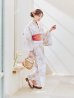 画像6: 【即日発送！】クリームイエロー×オレンジ紫陽花浴衣【浴衣３点セット 浴衣/帯/下駄】[YMT]