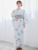 画像4: 【即日発送】 ホワイト×アイシーフラワー浴衣【浴衣３点セット 浴衣/帯/下駄】 OBI-siwa-202-ok-8-GY / HIMO-900-yn-4-GYxGY / HEKO-800-sb-5-W / YA-1023-wk-IV / GETA-02-ok-4-MOC/ [/YMT]