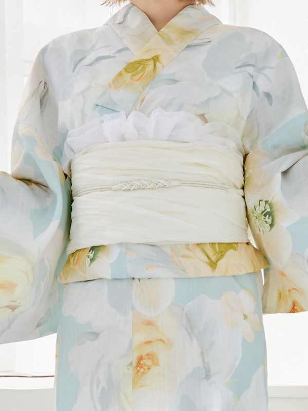 画像42: ニュアンス牡丹ペールトーン浴衣【浴衣３点セット 浴衣/帯/下駄】[YMT]