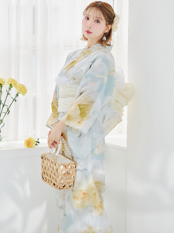 画像29: ニュアンス牡丹ペールトーン浴衣【浴衣３点セット 浴衣/帯/下駄】[YMT]