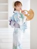 画像10: 【予約 / 5月中旬発送予定】大柄アイシーミントフラワー浴衣 OBI-g-500-kj-8-GY / HIMO-900-yn-5-IV / HEKO-800-sb-10-LBL / YA-1082-kj-W / GETA-01-kj-2-BL/ [y/YMT]