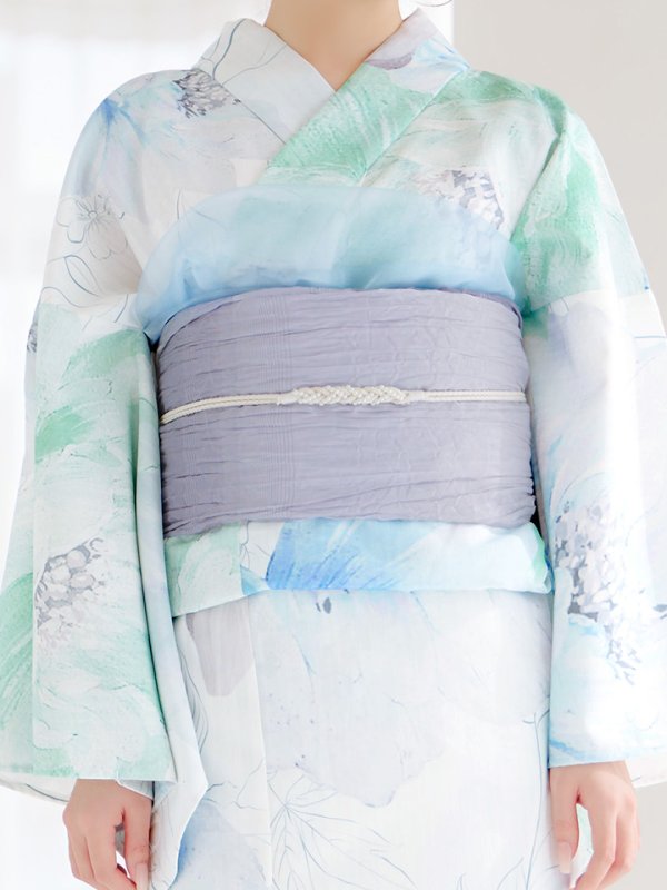 画像19: 【即日発送】【浴衣セール！】大柄アイシーミントフラワー浴衣【浴衣３点セット 浴衣/帯/下駄】[YMT]