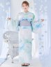 画像4: 【予約 / 5月中旬発送予定】大柄アイシーミントフラワー浴衣 OBI-g-500-kj-8-GY / HIMO-900-yn-5-IV / HEKO-800-sb-10-LBL / YA-1082-kj-W / GETA-01-kj-2-BL/ [y/YMT]