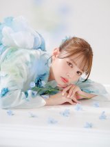 【予約 / 5月中旬発送予定】ブルーグレイニュアンスフラワー浴衣 OBI-siwa-204-wk-2-LBL / HIMO-900-yn-5-IV / HEKO-800-sb-5-W / YA-1023-wk-BL / GETA-01-kj-3-IV / [yo/YMT]