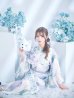画像2: シャーベット水彩紫陽花浴衣【浴衣３点セット 浴衣/帯/下駄】OBI-g-500-kj-8-GY / HIMO-900-yn-3-GYxGD / HEKO-800-sb-5-W / GETA-01-kj-3-IV/ [YMT] (2)