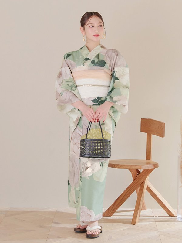 画像13: 【即日発送】アンティークフラワーモダン浴衣【浴衣３点セット 浴衣/帯/下駄】[YMT]