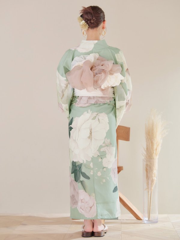 画像17: 【即日発送】アンティークフラワーモダン浴衣【浴衣３点セット 浴衣/帯/下駄】[YMT]