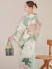 画像2: アンティークフラワーモダン浴衣 OBI-siwa-200-kj-13-OW / HIMO-901-wk-5-KHA / HEKO-800-sb-11-MOC / YA-1066-kj-IV / YA-1066-kj-B / GETA-01-kj-3-IV / [YMT] (2)