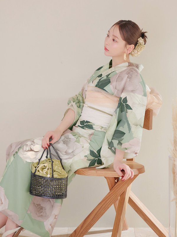 画像5: 【即日発送】アンティークフラワーモダン浴衣【浴衣３点セット 浴衣/帯/下駄】[YMT]