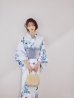 画像18: 瑠璃色ビオラブーケ浴衣【浴衣３点セット 浴衣/帯/下駄】[YMT]
