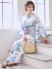 画像3: 瑠璃色ビオラブーケ浴衣【浴衣３点セット 浴衣/帯/下駄】[YMT]
