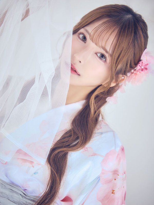 画像4: 【即日発送】ニュアンスピンク水彩朝顔浴衣 【浴衣3点セット 浴衣/帯/下駄】[OF04]