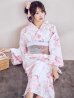 画像1: 【即日発送】ニュアンスピンク水彩朝顔浴衣 【浴衣3点セット 浴衣/帯/下駄】[YMT] (1)