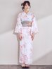 画像4: 【即日発送】ニュアンスピンク水彩朝顔浴衣 【浴衣3点セット 浴衣/帯/下駄】[YMT]