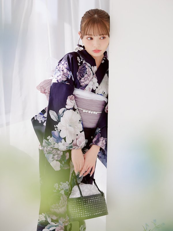 画像14: 【即日発送】【NIGHTS掲載】クラシカルフラワーブーケ浴衣【浴衣３点セット 浴衣/帯/下駄】[OF04]