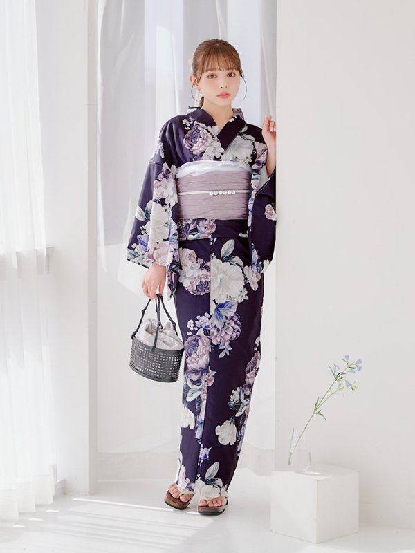 画像17: 【即日発送】【NIGHTS掲載】クラシカルフラワーブーケ浴衣【浴衣３点セット 浴衣/帯/下駄】[OF04]