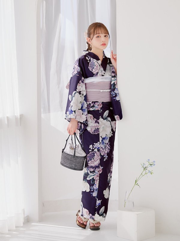 画像18: 【即日発送】【NIGHTS掲載】クラシカルフラワーブーケ浴衣【浴衣３点セット 浴衣/帯/下駄】[OF04]