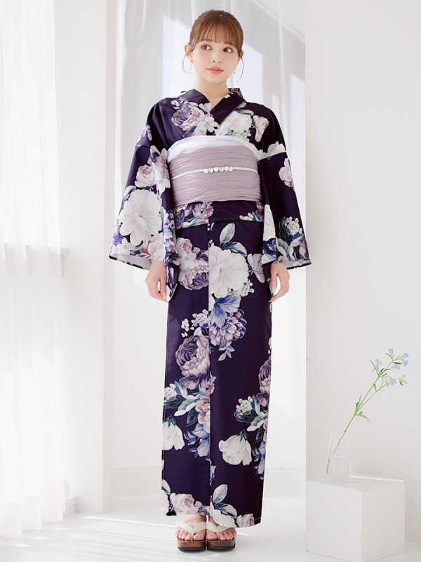 画像6: 【即日発送】【NIGHTS掲載】クラシカルフラワーブーケ浴衣【浴衣３点セット 浴衣/帯/下駄】[OF04]