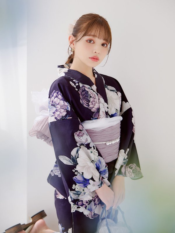 画像7: 【即日発送】【NIGHTS掲載】クラシカルフラワーブーケ浴衣【浴衣３点セット 浴衣/帯/下駄】[OF04]