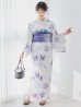 画像4: 【予約 / 5月中旬発送予定】水彩紫牡丹柄浴衣 OBI-g-500-kj-9-NV / HIMO-900-yn-2-DusBL / HEKO-800-sb-8-DusBL / YA-1067-kn-BL / GETA-01-kj-2-BL/ [y/OF01]