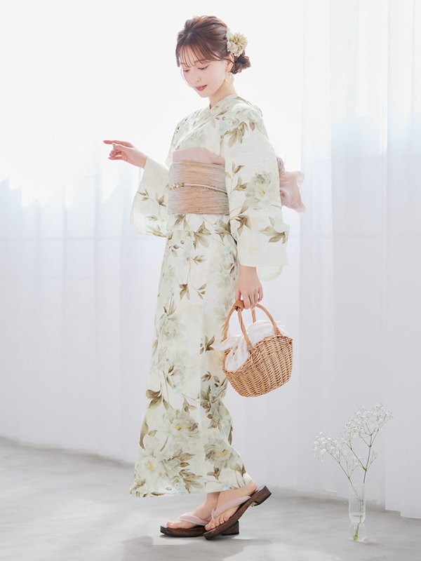 画像3: 【即日発送】秋静牡丹の大人浴衣【浴衣３点セット 浴衣/帯/下駄】[YMT]