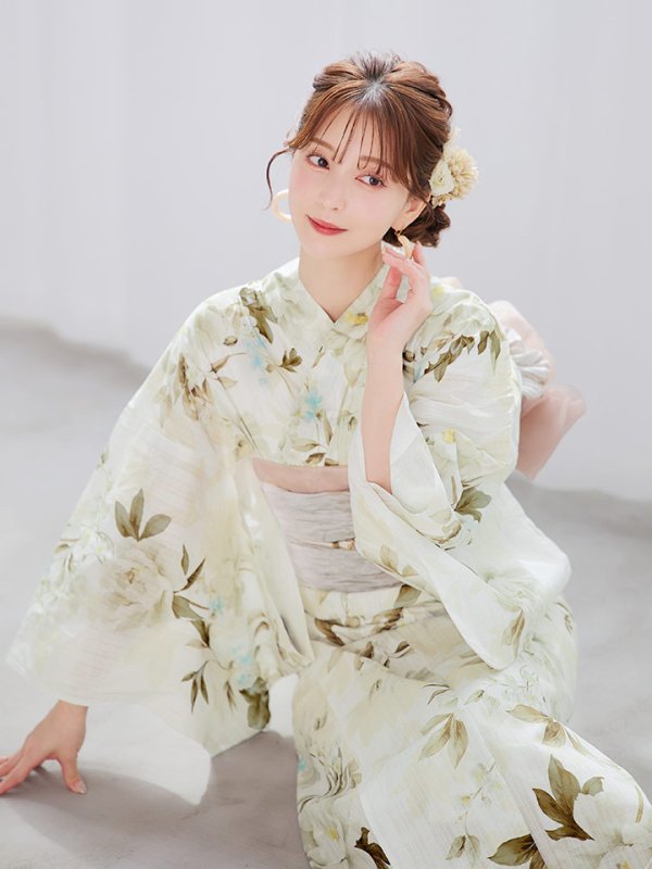 画像5: 【即日発送】秋静牡丹の大人浴衣【浴衣３点セット 浴衣/帯/下駄】[YMT]