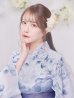 画像3: 1人で簡単に着られる！ワンピース浴衣セット 水彩椿柄 【浴衣4点セット】 OBI-g-500-kj-9-NV / HIMO-900-yn-2-DusBL / HEKO-800-sb-8-DusBL / GETA-01-kj-2-BL [YMT]
