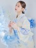 画像9: 【予約 / 5月上旬発送予定】グラデーションブルー牡丹和モダン浴衣 OBI-lame-400-kj-12-TrBL / HIMO-900-yn-5-IV / HEKO-800-sb-5-W / YA-1001-kj-BL / GETA-01-kj-2-BL/ [o/YMT]