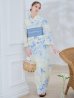 画像1: 【予約 / 5月上旬発送予定】グラデーションブルー牡丹和モダン浴衣 OBI-lame-400-kj-12-TrBL / HIMO-900-yn-5-IV / HEKO-800-sb-5-W / YA-1001-kj-BL / GETA-01-kj-2-BL / [o/YMT] (1)